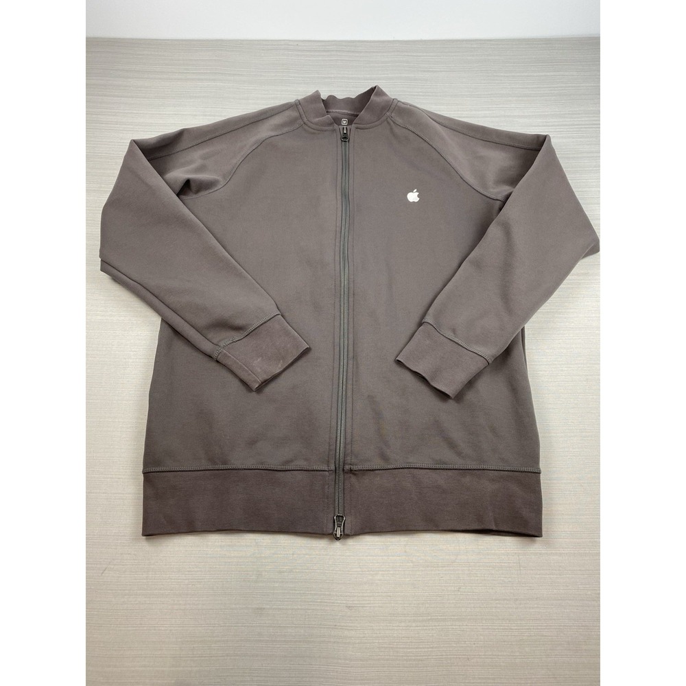 Apple Jacket Mens Medium‎ Gray Full Zip Employee Uniform Computer PC Mac Tech